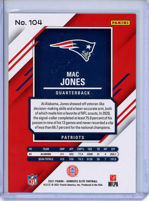 Mac Jones 2021 Donruss Elite #104 Pink (1)