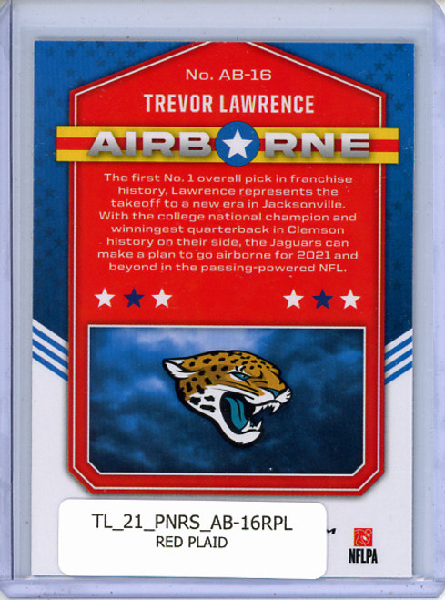 Trevor Lawrence 2021 Rookies & Stars, Airborne #AB-16 Red Plaid