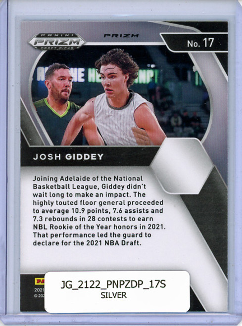 Josh Giddey 2021-22 Prizm Draft Picks #17 Silver