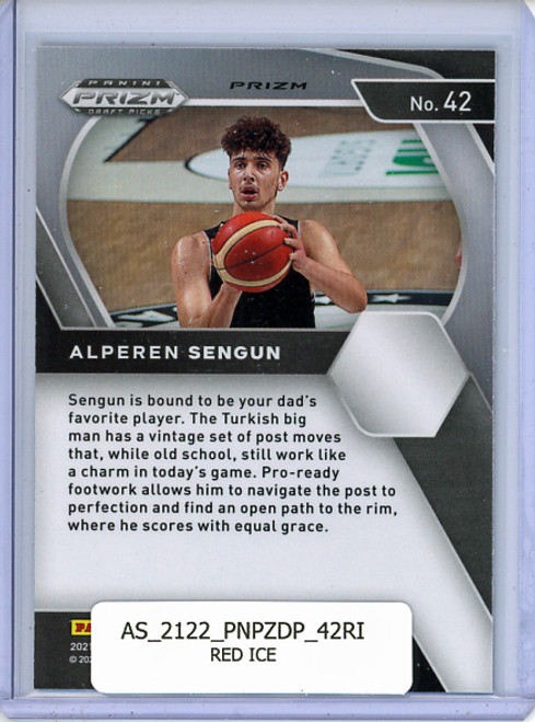 Alperen Sengun 2021-22 Prizm Draft Picks #42 Red Ice