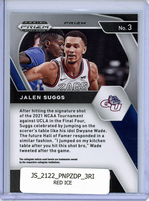 Jalen Suggs 2021-22 Prizm Draft Picks #3 Red Ice