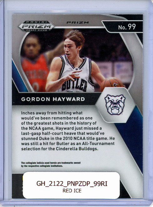 Gordon Hayward 2021-22 Prizm Draft Picks #99 Red Ice