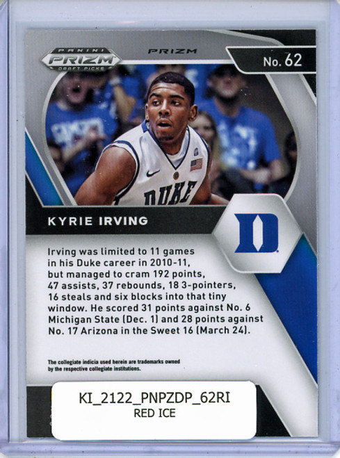 Kyrie Irving 2021-22 Prizm Draft Picks #62 Red Ice