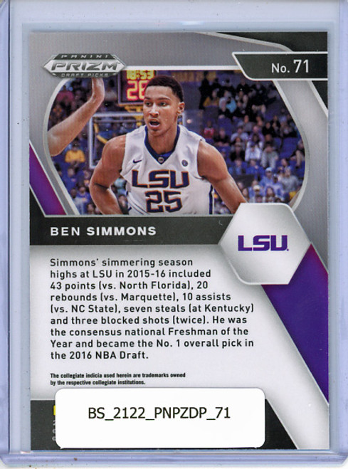 Ben Simmons 2021-22 Prizm Draft Picks #71