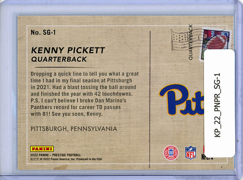 Kenny Pickett 2022 Prestige, Season's Greetings #SG-1