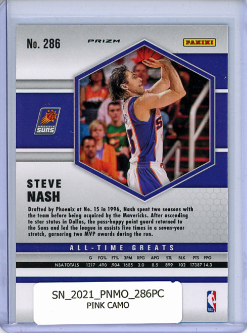 Steve Nash 2020-21 Mosaic #286 All-Time Greats Pink Camo