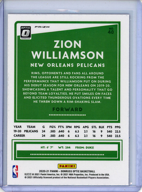 Zion Williamson 2020-21 Donruss Optic #40 Hyper Pink (4)