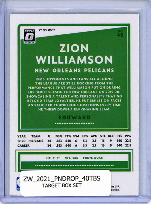 Zion Williamson 2020-21 Donruss Optic #40 Target Box Set