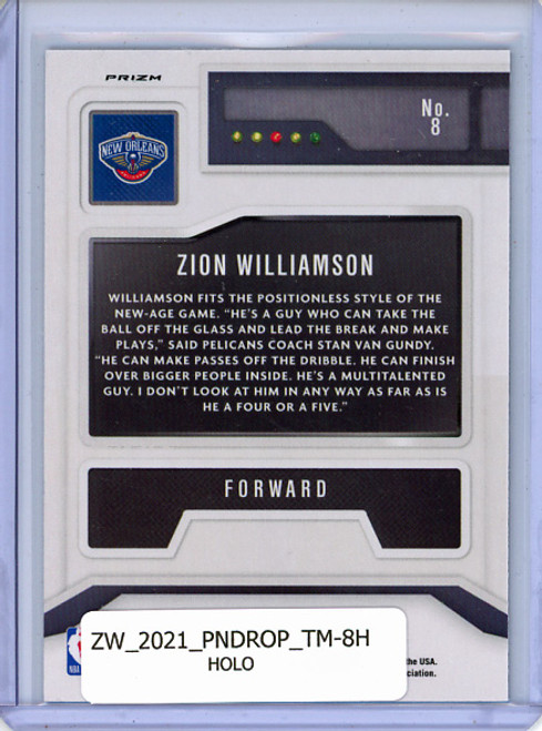 Zion Williamson 2020-21 Donruss Optic, T-Minus 3, 2, 1 #8 Holo
