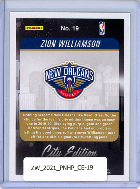 Zion Williamson 2020-21 Hoops, City Edition #19