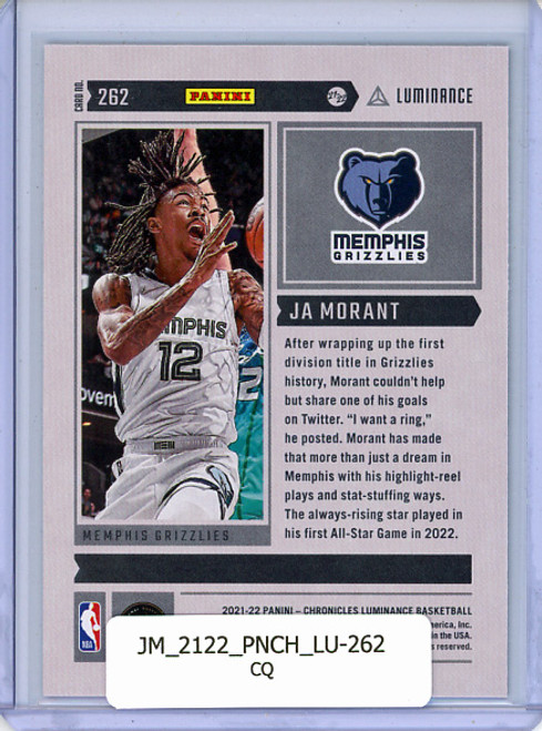 Ja Morant 2021-22 Chronicles, Luminance #262 (CQ)