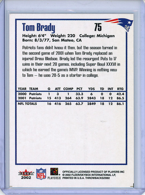 Tom Brady 2002 Throwbacks #75 (1) (CQ)