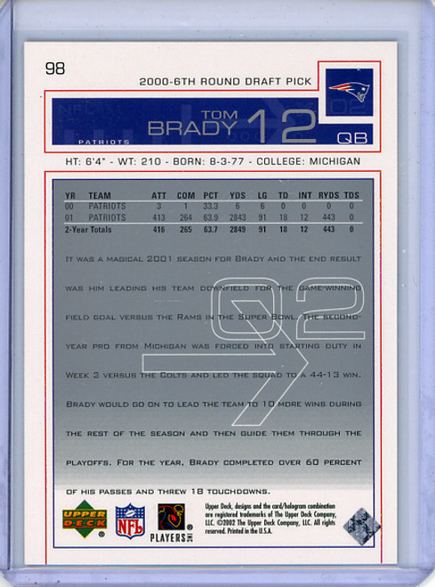 Tom Brady 2002 Upper Deck #98 (1) (CQ)