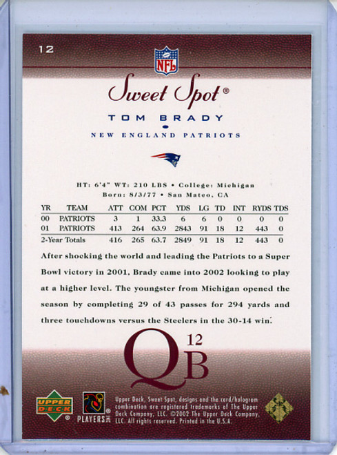 Tom Brady 2002 Sweet Spot #12 (1) (CQ)