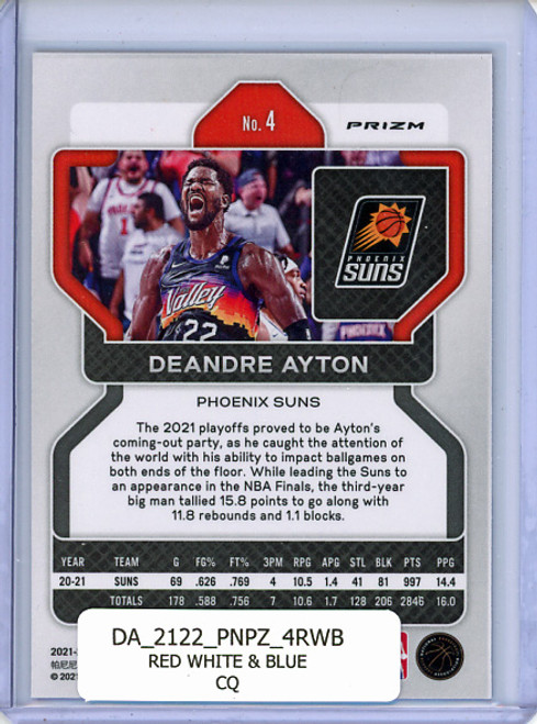 Deandre Ayton 2021-22 Prizm #4 Red White & Blue (CQ)