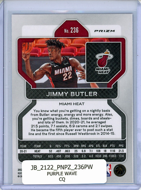 Jimmy Butler 2021-22 Prizm #236 Purple Wave (CQ)