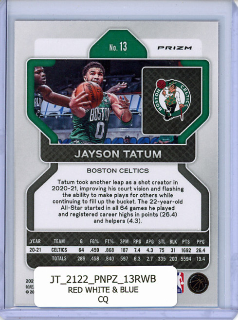 Jayson Tatum 2021-22 Prizm #13 Red White & Blue (CQ)