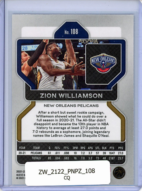 Zion Williamson 2021-22 Prizm #108 (CQ)