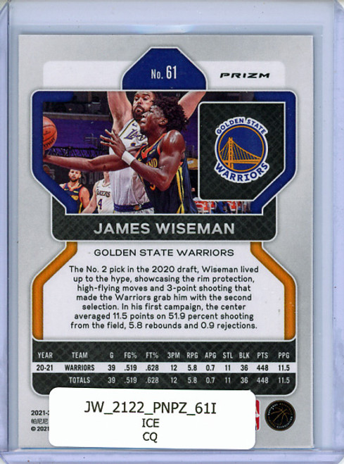 James Wiseman 2021-22 Prizm #61 Ice (CQ)