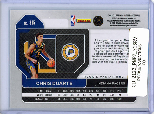 Chris Duarte 2021-22 Prizm #315 Rookie Variations (CQ)