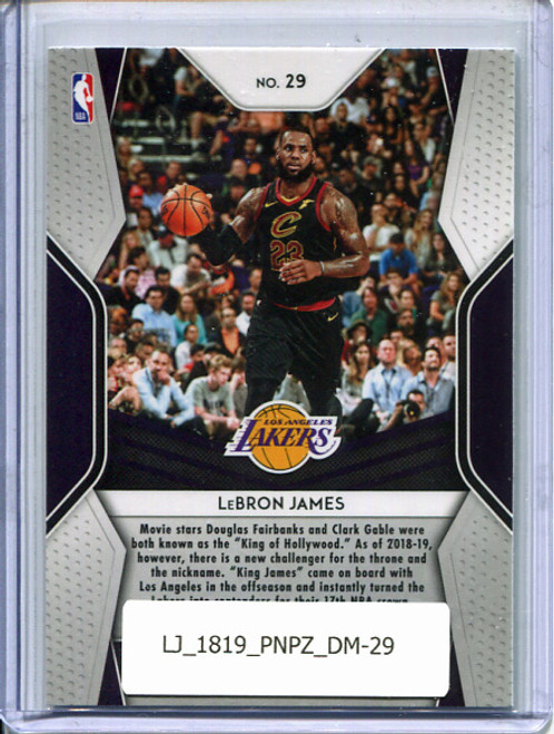 Lebron James 2018-19 Prizm, Dominance #29