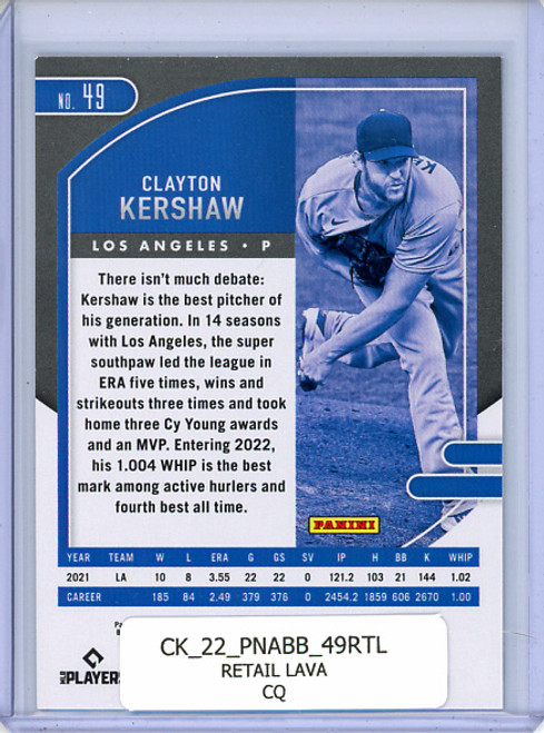 Clayton Kershaw 2022 Absolute #49 Retail Lava (CQ)