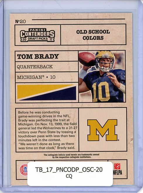 Tom Brady 2017 Contenders Draft Picks, Old School Colors #20 (CQ)