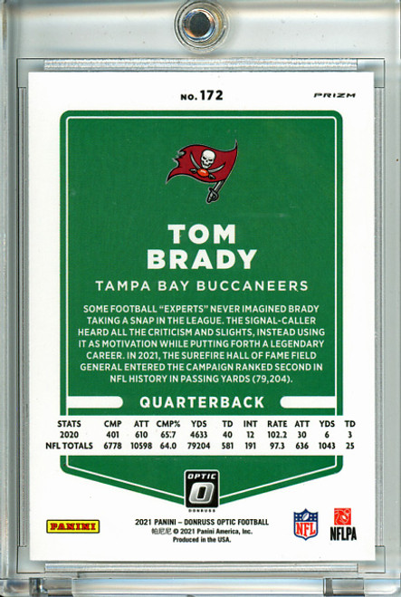 Tom Brady 2021 Donruss Optic #172 Holo (1) (CQ)