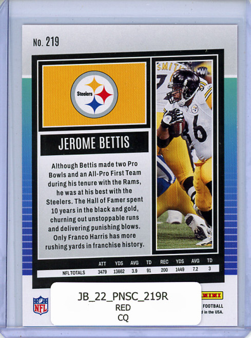 Jerome Bettis 2022 Score #219 Red (CQ)