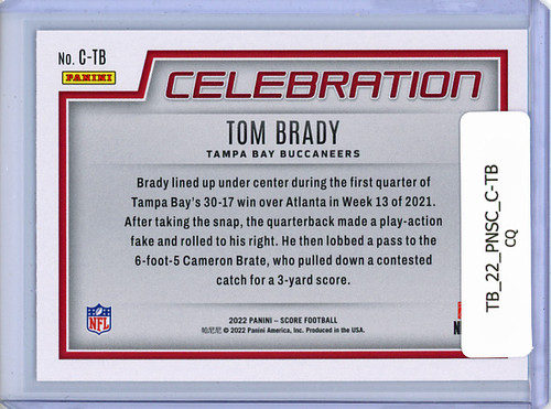 Tom Brady 2022 Score, Celebration #C-TB (CQ)
