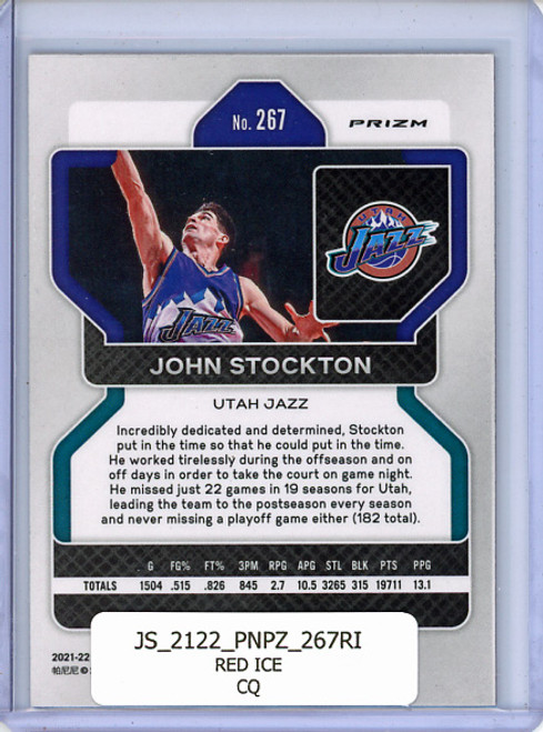 John Stockton 2021-22 Prizm #267 Red Ice (CQ)
