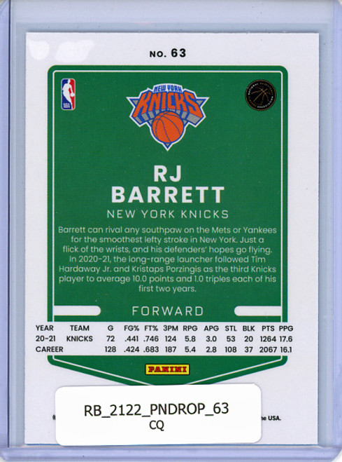 RJ Barrett 2021-22 Donruss Optic #63 (CQ)