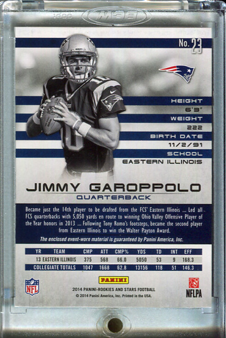 Jimmy Garoppolo 2014 Rookies & Stars, Rookie Materials #23 (1)