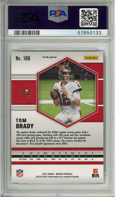 Tom Brady 2021 Mosaic #186 Green PSA 9 Mint (#67650133) (CQ)