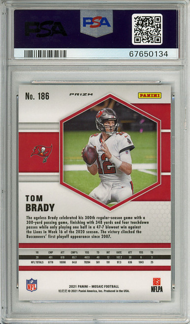 Tom Brady 2021 Mosaic #186 Mosaic PSA 10 Gem Mint (#67650134) (CQ)