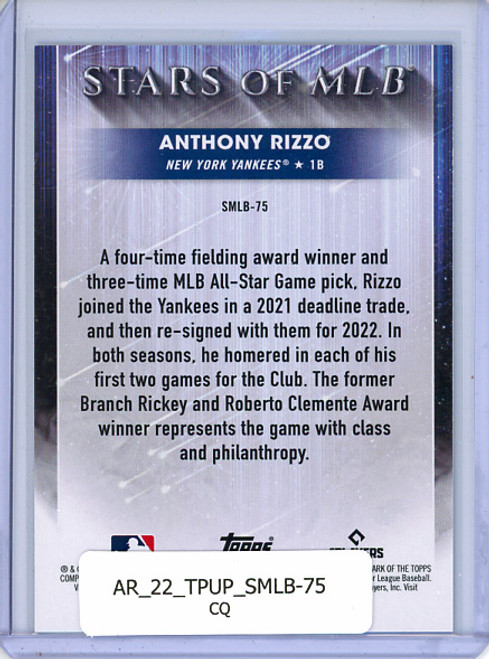 Anthony Rizzo 2022 Topps Update, Stars of MLB #SMLB-75 (CQ)