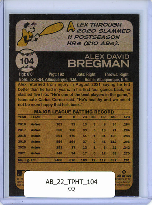 Alex Bregman 2022 Heritage #104 (CQ)