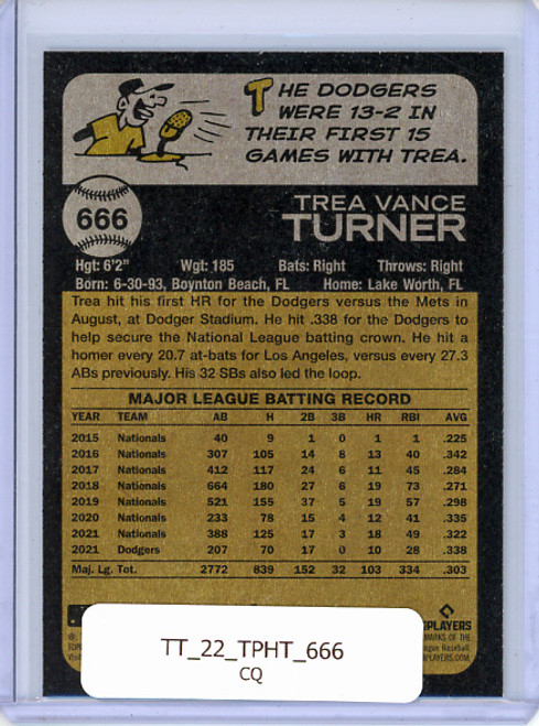 Trea Turner 2022 Heritage High Number #666 (CQ)
