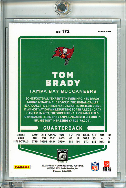 Tom Brady 2021 Donruss Optic #172 Holo (3) (CQ)