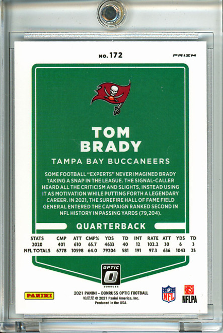 Tom Brady 2021 Donruss Optic #172 Holo (4) (CQ)