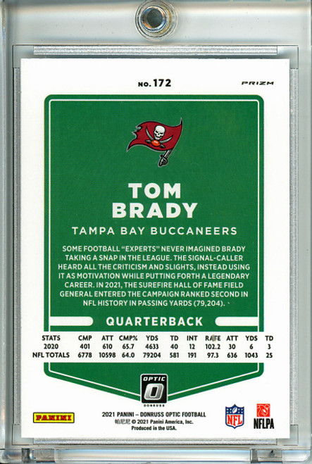 Tom Brady 2021 Donruss Optic #172 Holo (5) (CQ)