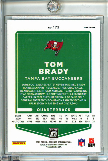Tom Brady 2021 Donruss Optic #172 Holo (6) (CQ)