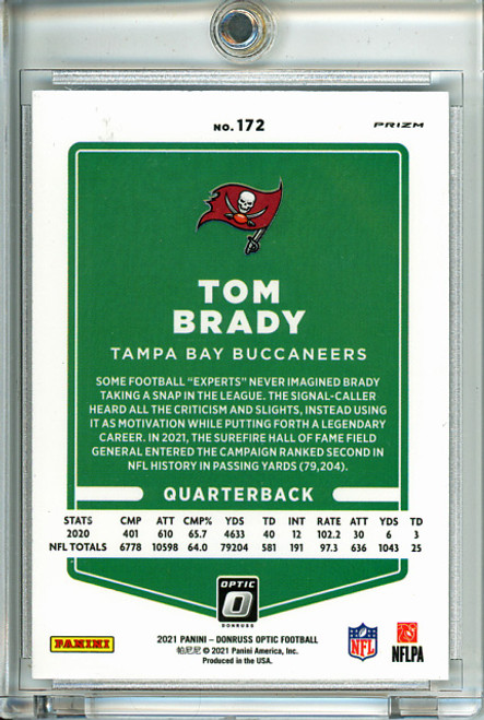 Tom Brady 2021 Donruss Optic #172 Holo (7) (CQ)