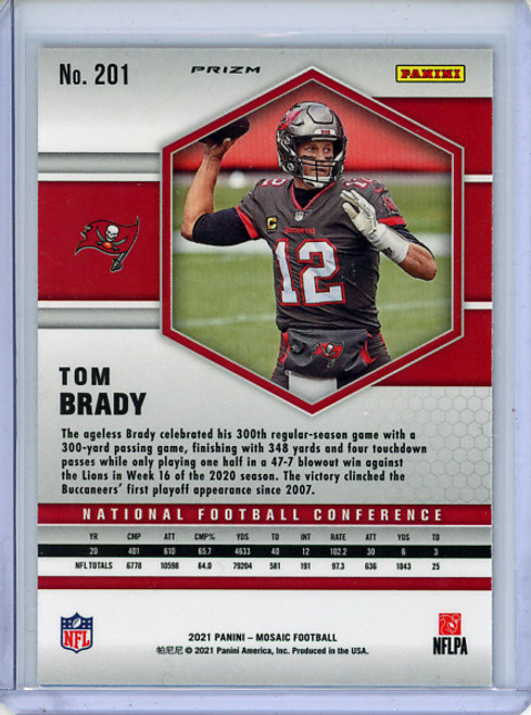 Tom Brady 2021 Mosaic #201 NFC Orange Reactive (1) (CQ)