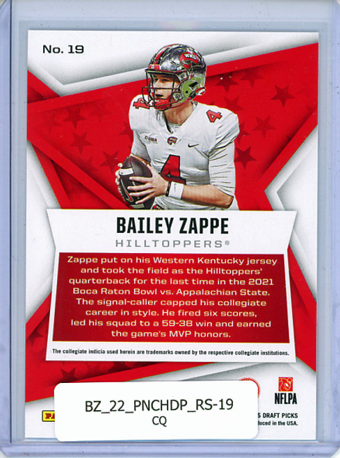 Bailey Zappe 2022 Chronicles Draft Picks, Rookies & Stars #19 (CQ)