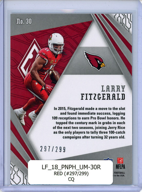 Larry Fitzgerald 2018 Phoenix, Unmatched #30 Red (#297/299) (CQ)