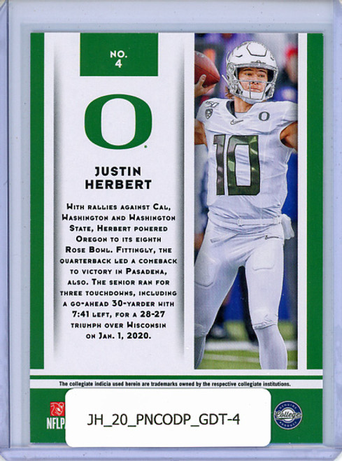 Justin Herbert 2020 Contenders Draft Picks, Game Day Ticket #4 (CQ)