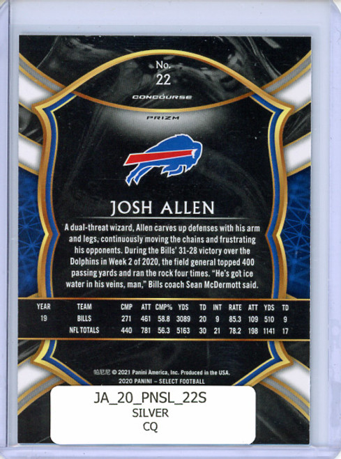 Josh Allen 2020 Select #22 Concourse Silver (CQ)