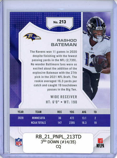 Rashod Bateman 2021 Playoff #213 3rd Down (#14/35) (CQ)