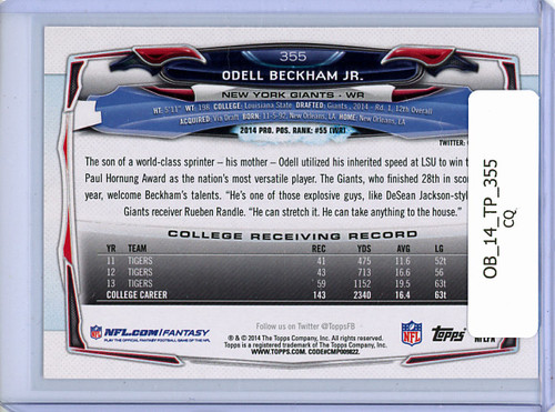 Odell Beckham Jr. 2014 Topps #355 (CQ)